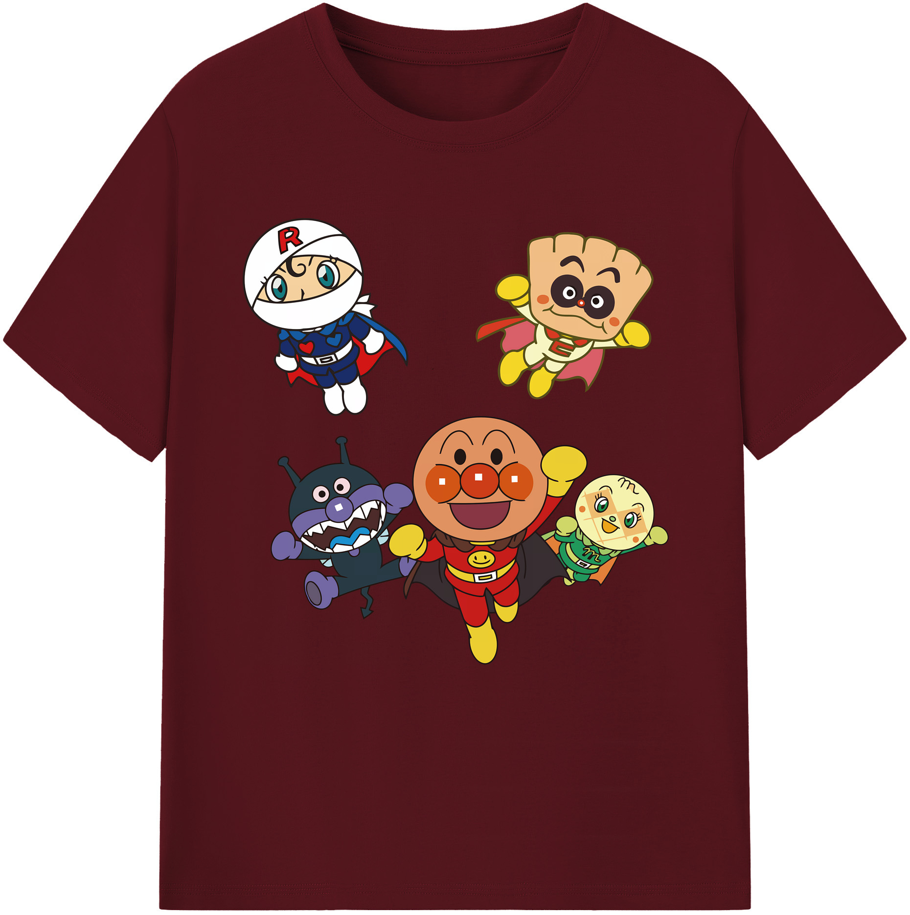 （画像用） アンパンマン Anpanman 綿100％半袖Tシャツ（フロントプリント）